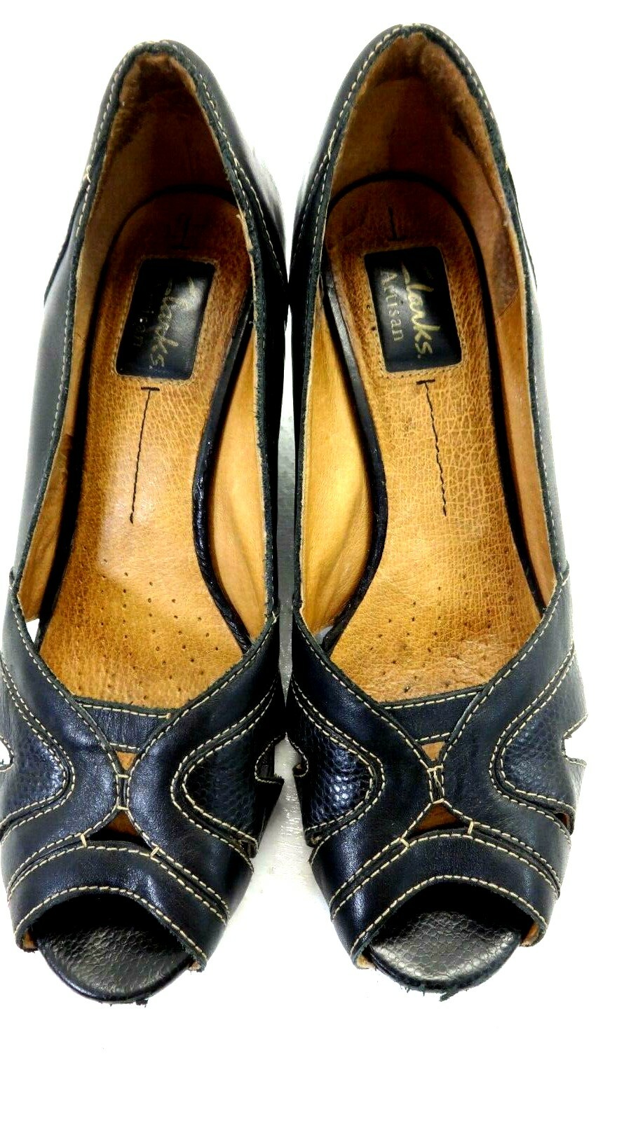 clarks open toe pumps